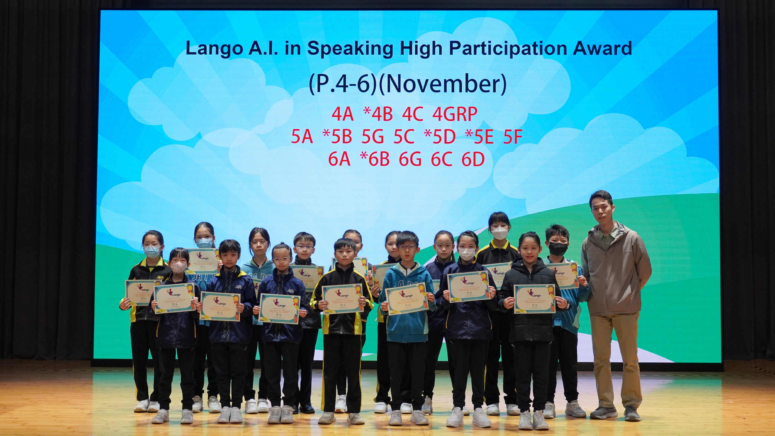 Lango School A.I. in Speaking High Participation Award 