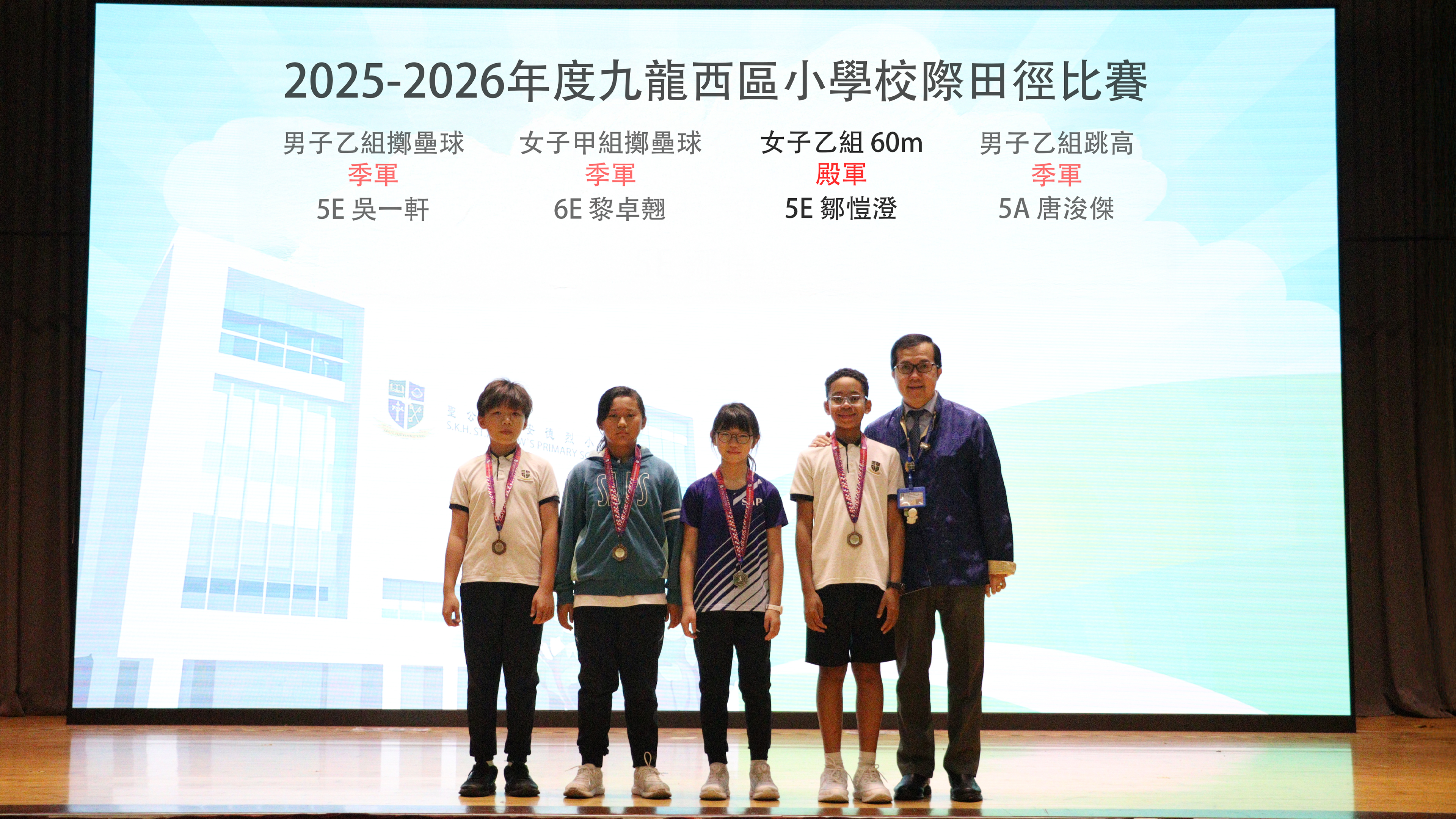 2025-2026年度九龍西區小學校際田徑比賽；乙組團體優異奬；傑出運動員
