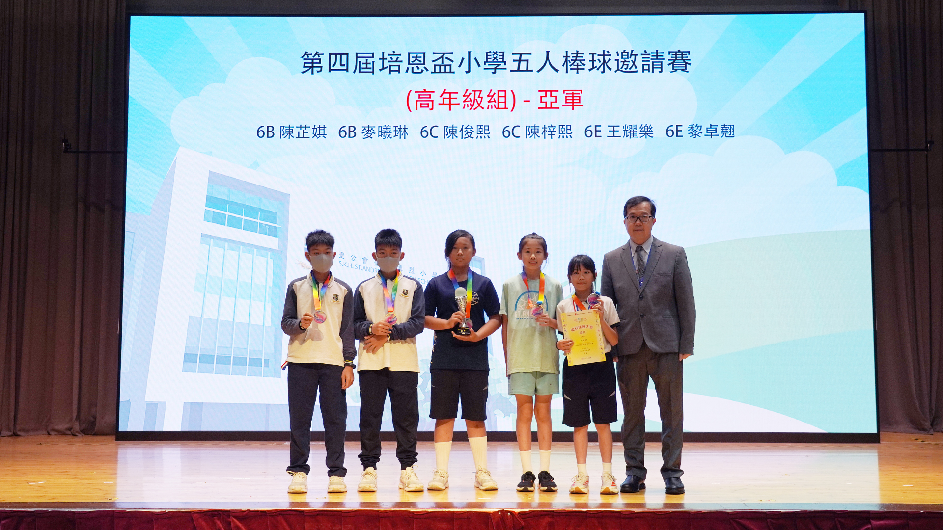 第四屆培恩盃小學五人棒球邀請賽：(高年級組) – 亞軍；最有價值球員